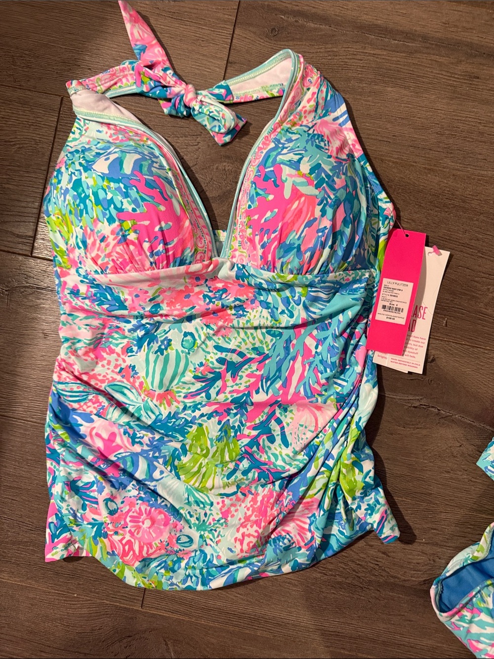 Lilly Pulitzer Multicolor Floral Halter Tankini & Bikini Set - Picture 3 of 6